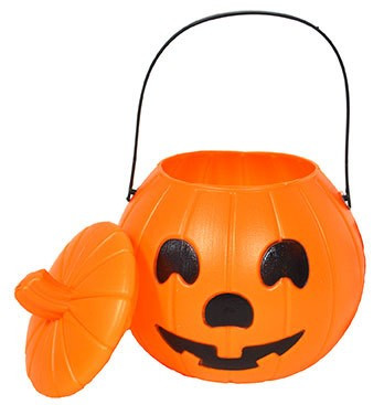 Pumpkin Treat Bucket with Handle 20cm