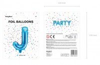 Aperçu: Ballon aluminium J bleu azur 35cm