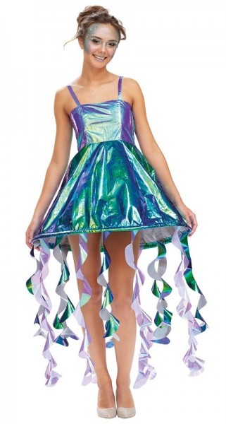 Disfraz de medusa rey iridiscente para mujer