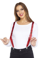 Preview: Red sequin suspenders for adults