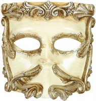 Preview: Mysterious baroque mask ivory color
