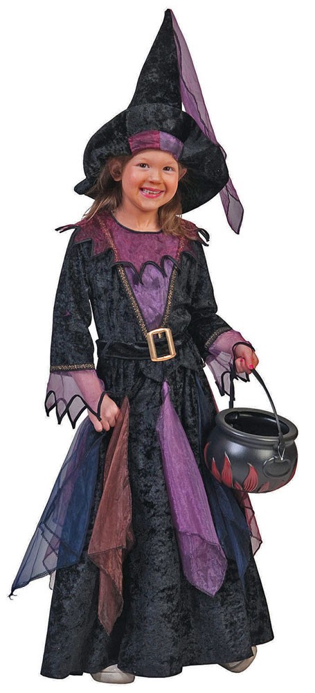 With the Playful Witch Costume for Kids you get a dress, a belt and a point...