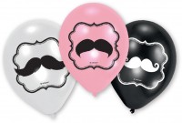 Preview: 6 cute mustache balloons 23 cm