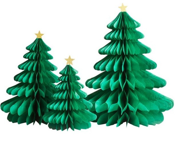 3 honeycomb bold juletræ dekoration