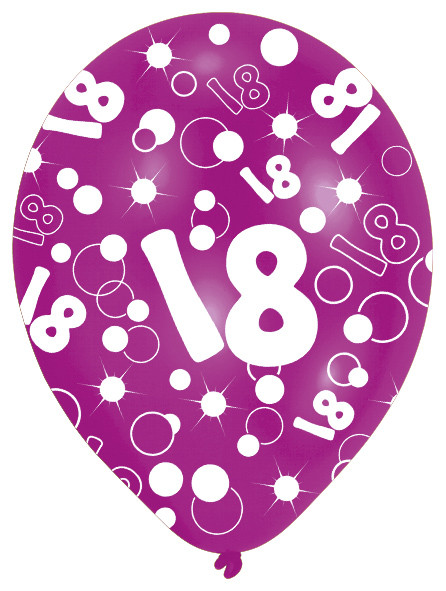 6 ballonnen Bubbels 18e verjaardag 27,5 cm 6