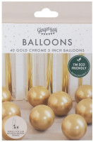 Förhandsgranskning: 40 Eco Latex Ballonger Guld Krom