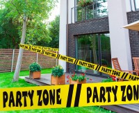 Vorschau: 15m Absperrband Party Zone gelb