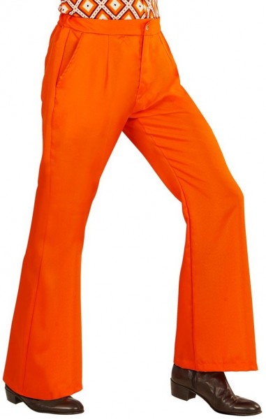 Orange-colored men's bell-bottoms