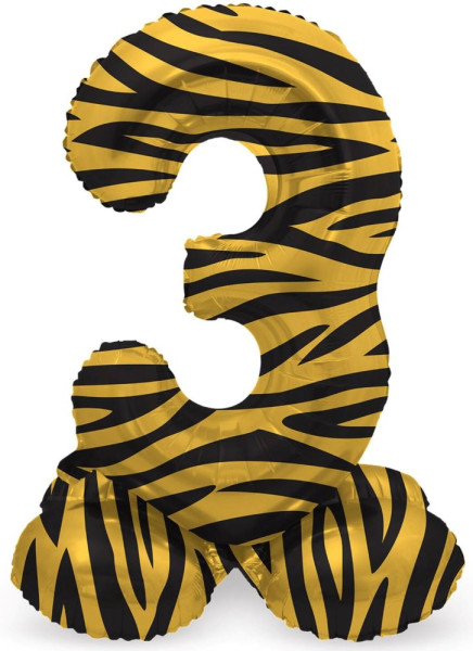 Palloncino numero 3 tigre con base 41cm