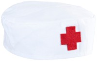Anteprima: Cappellino medico paramedico bianco-rosso