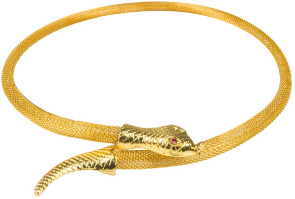 Ædel gyldne slange halskæde 4