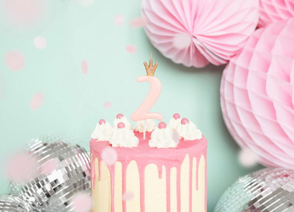 Vela tarta número 2 cumpleaños reina 9,5cm