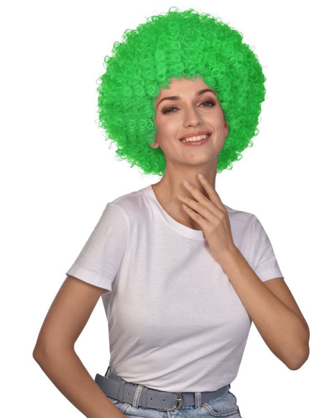 Parrucca afro Carnevale verde