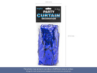 Blue tinsel party curtain 90 x 250cm