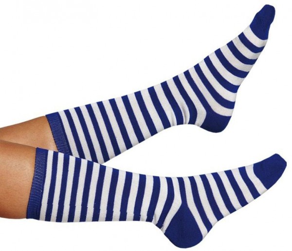 Blue and white striped stockings