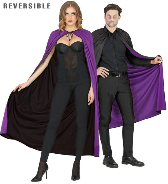 Reversible cape black-purple for adults