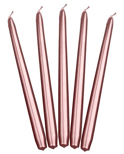 10 Taper Candles Lucia Rose Gold 24cm