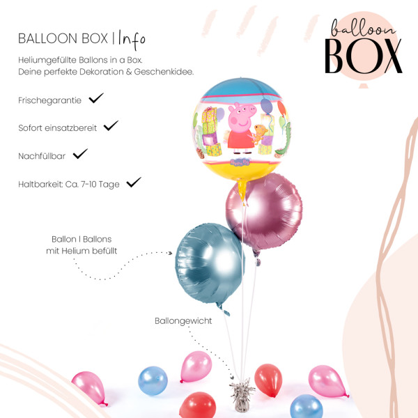 XL Heliumballon in der Box 3-teiliges Set Party Peppa 3