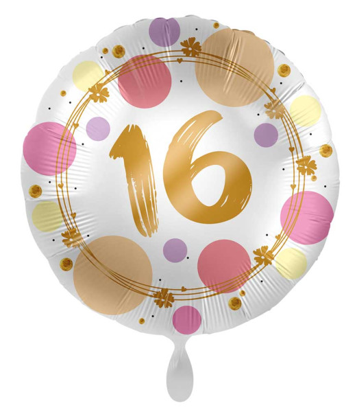 16. fødselsdag ballon glade prikker 71cm