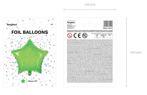 Przezroczysty balon w kształcie gwiazdy zielony 48cm 3