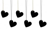 Preview: 6 heart gift tags black