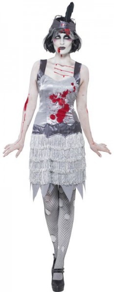 Chaleston Lady Zombie Kostym Grå