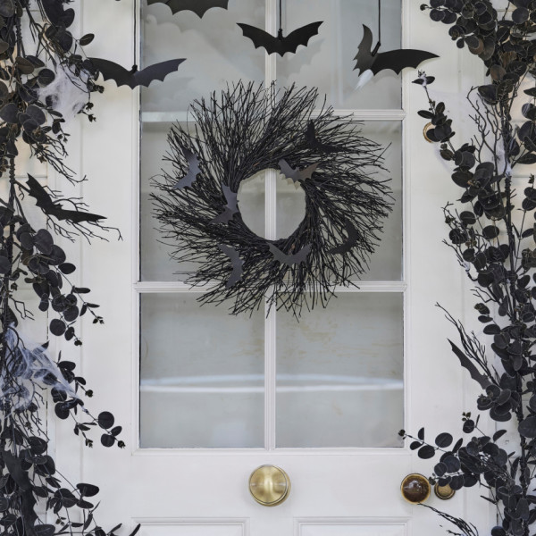 Wreath - Black Twigs with Bats