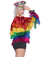 Tinsel jacket rainbow for women