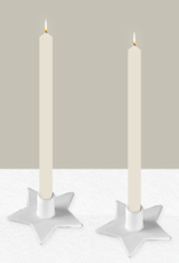 2 Kerzenhalter - Weißer Keramik Stern