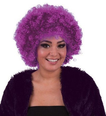 Perruque afro violette