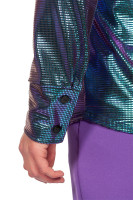 Oversigt: 70'er disco skjorte til mænd blå-violet