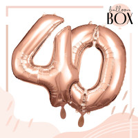 Vorschau: 10 Heliumballons in der Box Rosegold 40