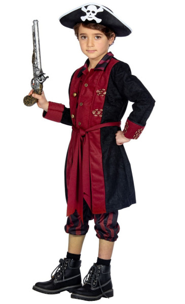 Bordeauxroter Pirat Kostüm für Jungen
