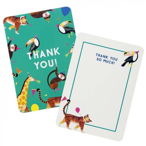 8 Party Animal Dankeskarten mit Umschlägen A6