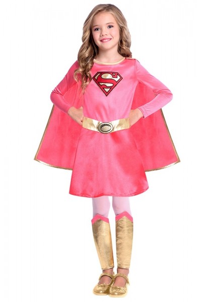 Transporte Gracioso Educación escolar Disfraz de Supergirl rosa para niña | Party.es