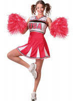 Vorschau: Rotes Cheerleader Kostüm Amber für Damen