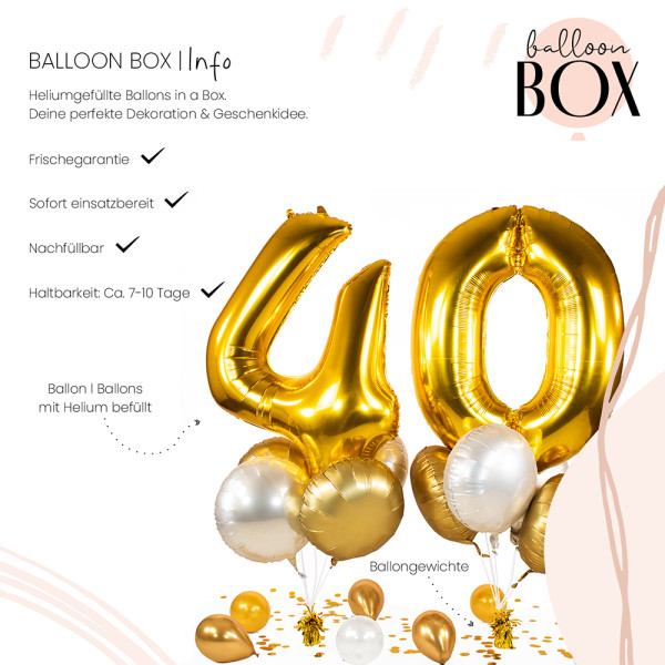 10 Heliumballons in der Box Golden 40 3