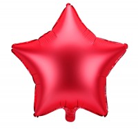 Rode Ster Satijn Folie Ballon 48cm