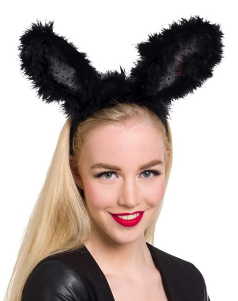 Black bunny ears headband