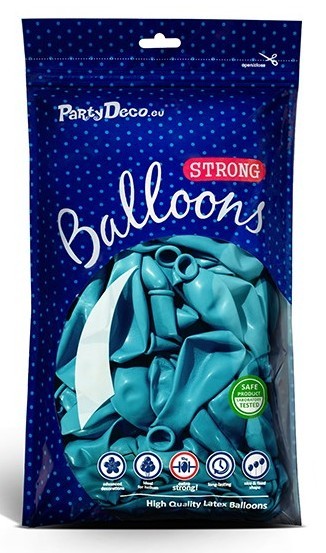 50 party star balloons caribbean blue 23cm 2