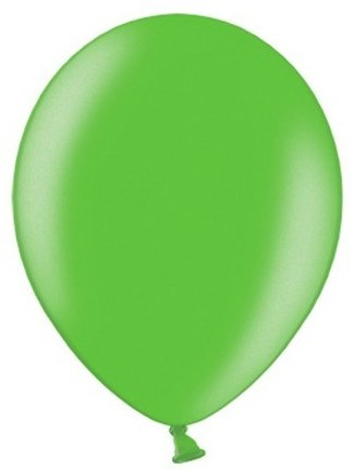 100 Celebration metallic balloons green 23cm