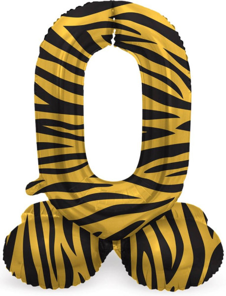 Standing Number 0 Balloon Tiger 41cm