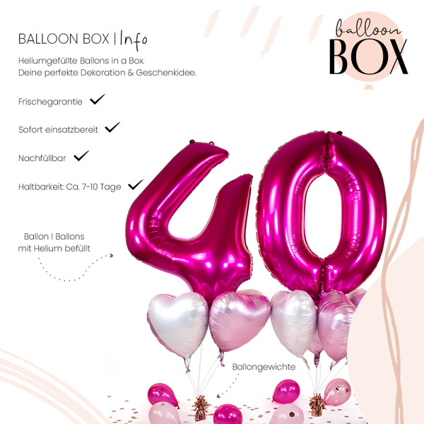 10 Heliumballons in der Box Pink 40 3