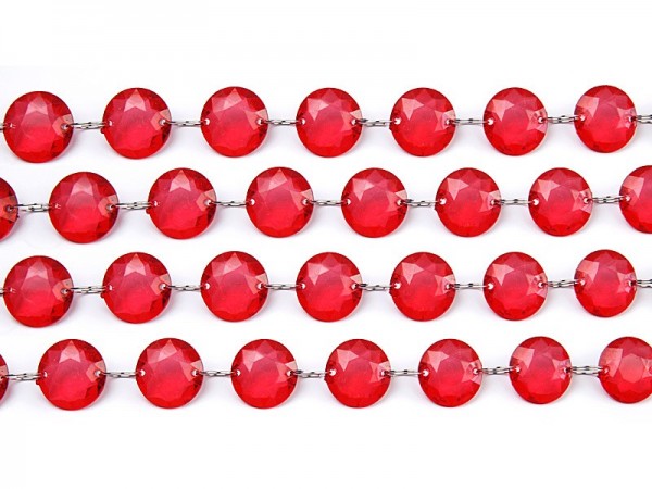 Crystal bead hanger red 1m
