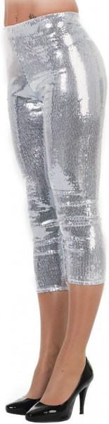 Disco leggings sølvglitter