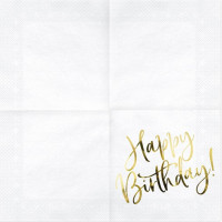 Vista previa: 20 servilletas Glossy Happy Birthday 33cm