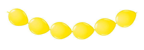 8 ballonger gula för en girlang 3m