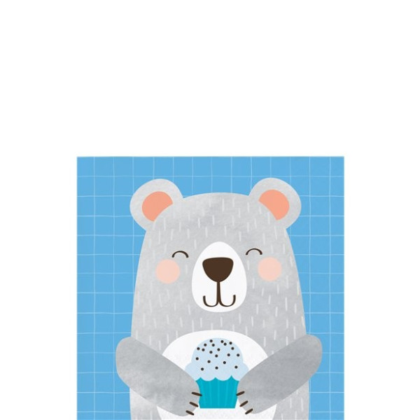 16 födelsedag björn pappersservetter 25cm
