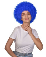 Parrucca afro carnevale blu reale