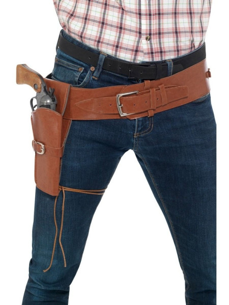 Cowboy pistol holster in brown